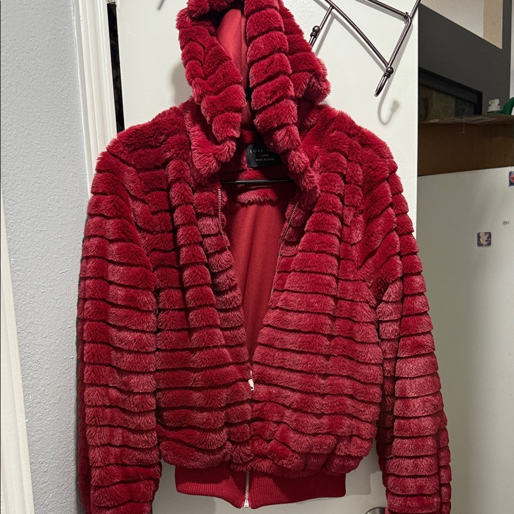Love Tree Red Teddy Jacket
